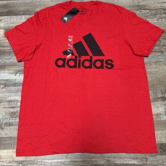 Adidas Red Men's Graphic T-Shirt The Ultimate Tee Logo Shirt Short Sleeve XL - Picture 1 of 6